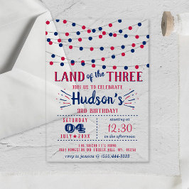 3人の土地だ!7月3日の4日パーティー アクリル招待状