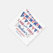 3人の土地だ!7月3日の4日パーティー スタンダードカクテルナプキン (角)