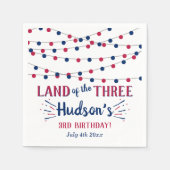 3人の土地だ!7月3日の4日パーティー スタンダードカクテルナプキン (正面)