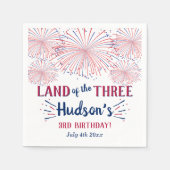 3人の土地だ!7月3日の4日パーティー スタンダードカクテルナプキン (正面)