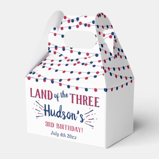 3人の土地だ!7月3日の4日パーティー フェイバーボックス (正面サイド)