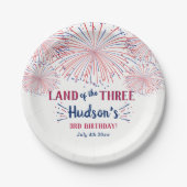 3人の土地だ!7月3日の4日パーティー ペーパープレート (正面)