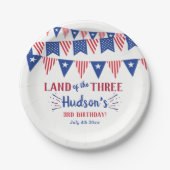 3人の土地だ!7月3日の4日パーティー ペーパープレート (正面)