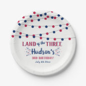 3人の土地だ！7月3日の4日パーティー ペーパープレート (正面)