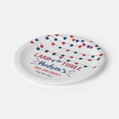 3人の土地だ！7月3日の4日パーティー ペーパープレート (アングル)