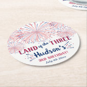 3人の土地だ!7月3日の4日パーティー ラウンドペーパーコースター (アングル)