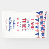 3人の土地だ!7月3日の4日パーティー 横断幕 (横)