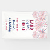 3人の土地だ!7月3日の4日パーティー 横断幕 (横)