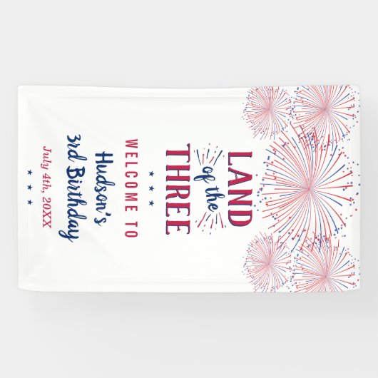 3人の土地だ！7月3日の4日パーティー 横断幕 (横)