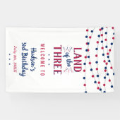 3人の土地だ!7月3日の4日パーティー 横断幕 (横)