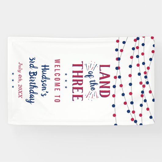 3人の土地だ！7月3日の4日パーティー 横断幕 (横)