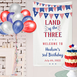 3人の土地だ!7月3日の4日パーティー 横断幕