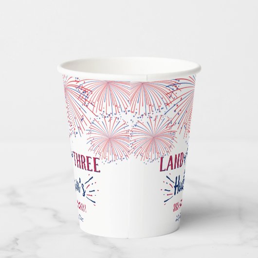 3人の土地だ!7月3日の4日パーティー 紙コップ (右)