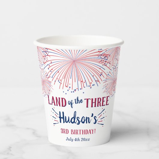 3人の土地だ!7月3日の4日パーティー 紙コップ (正面)