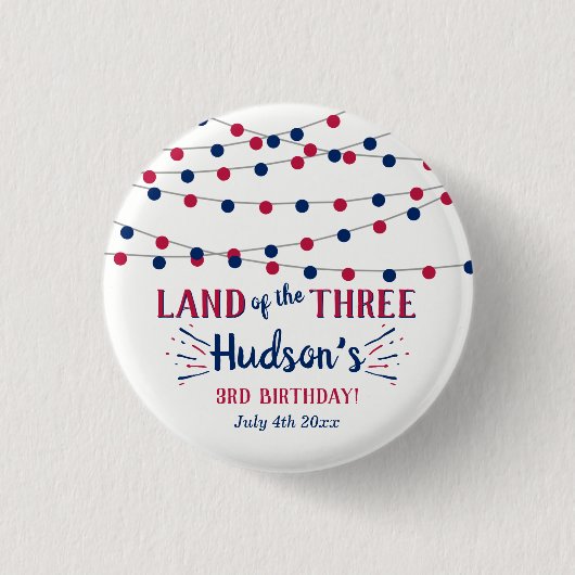 3人の土地だ！7月3日の4日パーティー 缶バッジ (正面)