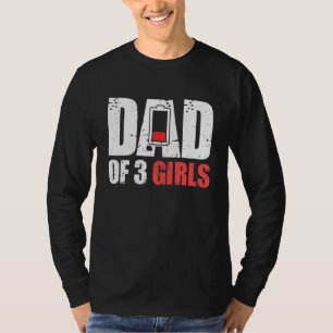 3人の女の子のメンズパパ-3人の娘を持つ父 Tシャツ