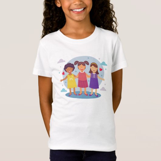 3人の女の子の友最高の人 Tシャツ (正面)