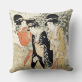 3人の女の子の川の中で、ファッションから クッション (裏面)