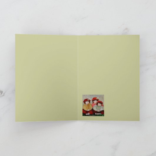 3人の女の子カード カード (内部)