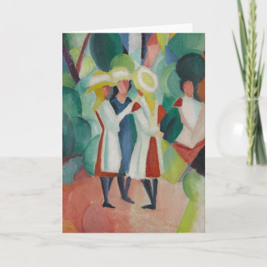 「3人の女の子」アートグリーティングカード カード (正面)