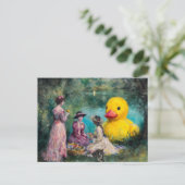 3人の女性が巨大なアヒルとピクニック ポストカード (スタンド正面)