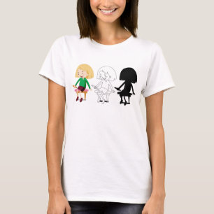 3人の女性がTシャツに着席 Tシャツ