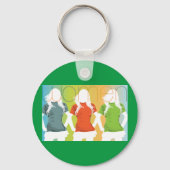 3人の女性のキーカラフルチェーン キーホルダー (正面)