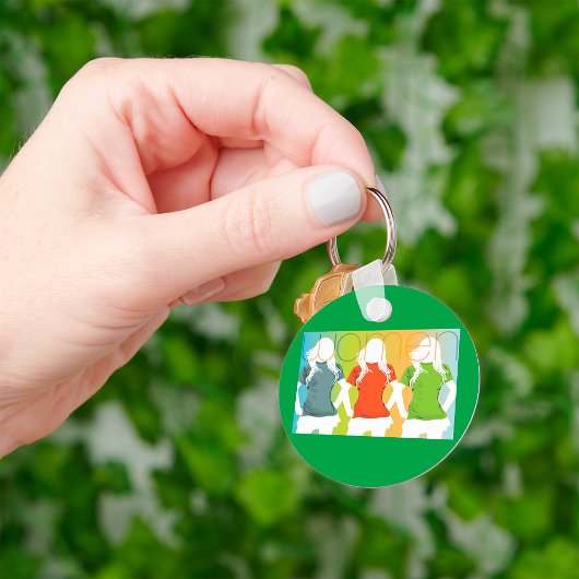 3人の女性のキーカラフルチェーン キーホルダー