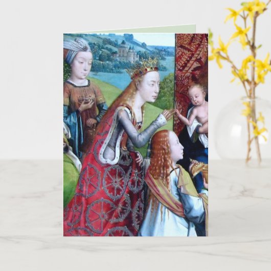 『3人の女性聖人のいる庭』(3人の女性せいじんのいるにわ、英: Three Female Saint カード (黄色い花)