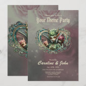 3人の妖精、魔法ハートの仲間。 招待状 (正面/裏面)