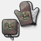 3人の妖精、魔法ハートの仲間。 鍋つかみ&鍋敷きセット (正面/裏面)