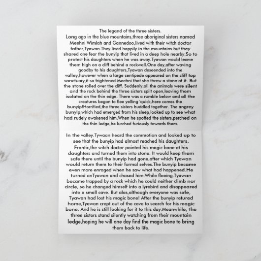 3人の姉妹 カード (内部)