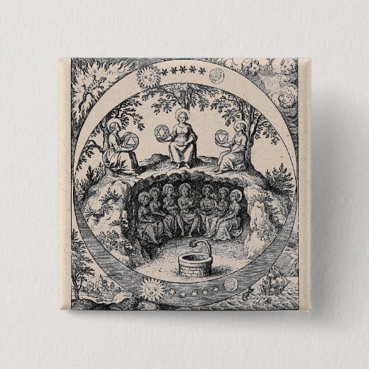 3人の姉妹 缶バッジ (正面)