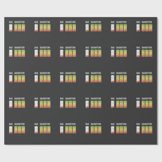 3人の娘の父親が電池切れ ラッピングペーパー (フラット)