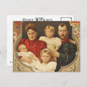 3人の娘を持つロシアのツァルとツァリーナ ポストカード (正面/裏面)