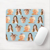 3人の子供のソフトブルーの母の写真パーソナライズされた マウスパッド (マウス)