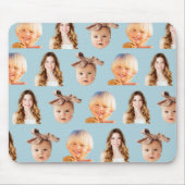 3人の子供のソフトブルーの母の写真パーソナライズされた マウスパッド (正面)