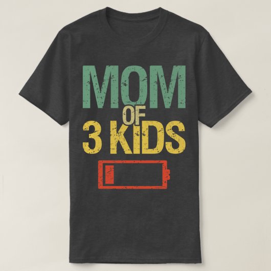 3人の子供の疲れたママ私 Tシャツ (デザイン正面)