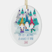 3人の家族としての初めてのクリスマス |格言 セラミックオーナメント (右)