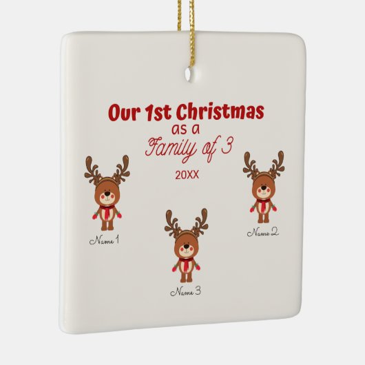 3人の家族としての最初のオーナメント セラミックオーナメント (右)