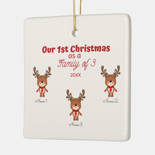 3人の家族としての最初のオーナメント セラミックオーナメント (左)