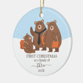 3人の家族として初めてのクリスマスを負う セラミックオーナメント (左)