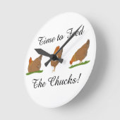 3人の小さい女性雌鶏の時計 ラウンド壁時計 (傾斜)