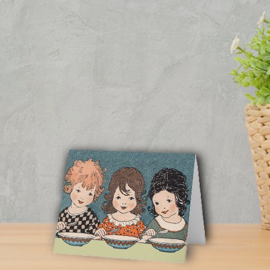 3人の小さな姉妹のメモカード カード