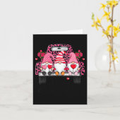 3人の小人とヒョウのトラックがハッピーバレンタインデー カード (黄色い花)