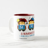 3人の市場商人のマグ ツートーンマグカップ (正面左)