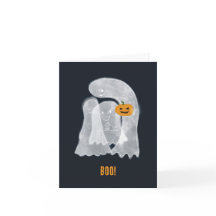 3人の幽霊が怖いカボチャを持ってる！