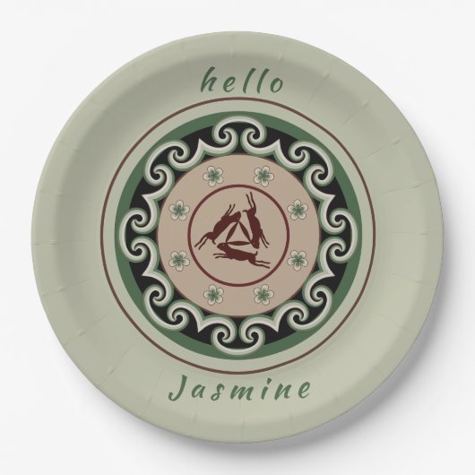 3人の持ち主が3つの耳を共有し、連動 ペーパープレート (正面)