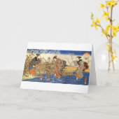 3人の日本のな女性 カード (黄色い花)