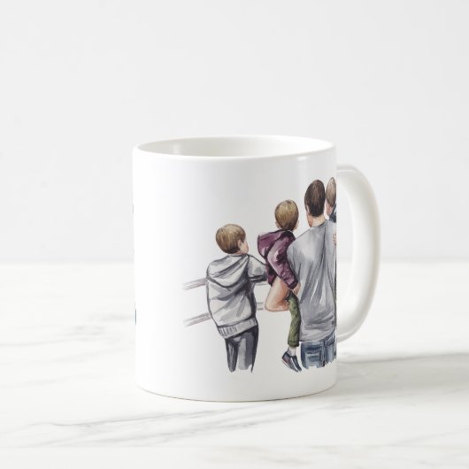3人の最高の息子を抱える世界のパパ コーヒーマグカップ (正面右)